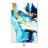 Azure Gold Canvas Art A / 30 x 45cm / Unframed Canvas Print Clock Canvas