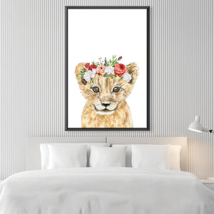 Baby Lion Canvas Art Clock Canvas
