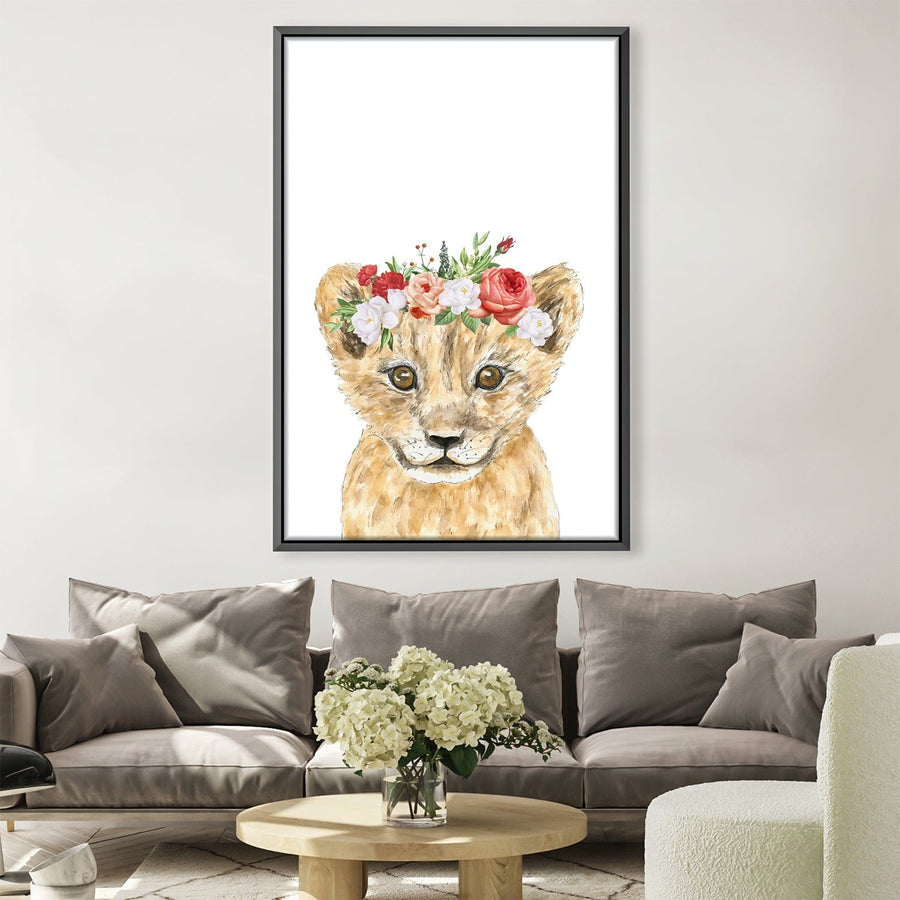Baby Lion Canvas Art Clock Canvas