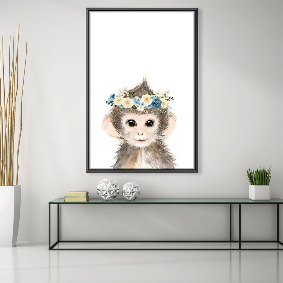 Baby Monkey Canvas Art Clock Canvas