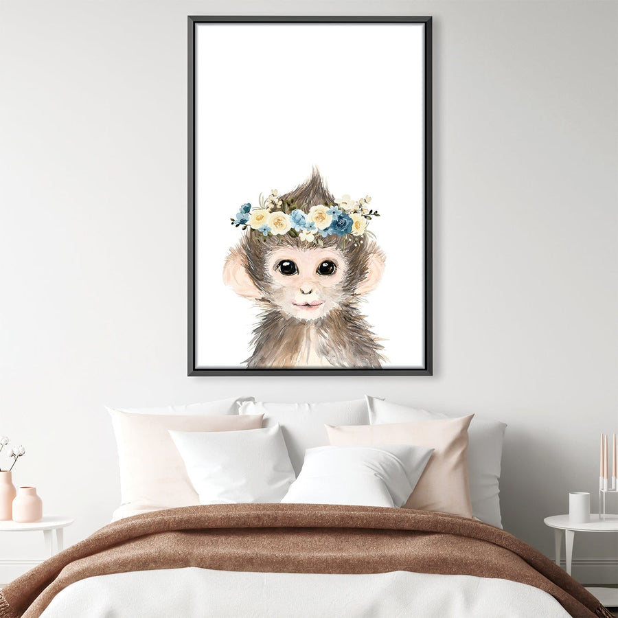 Baby Monkey Canvas Art Clock Canvas