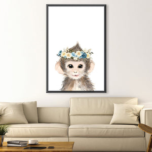 Baby Monkey Canvas Art Clock Canvas
