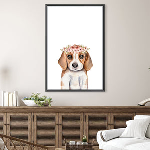Baby Pup Canvas Art Clock Canvas