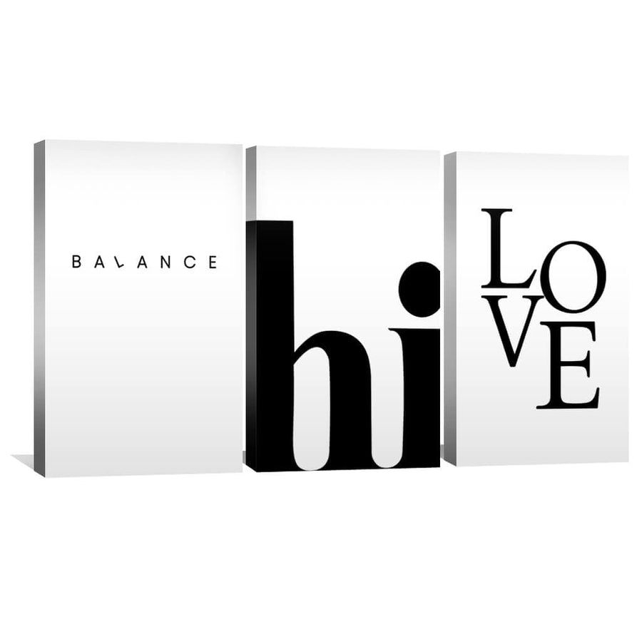 Balance Canvas Art Set of 3 / 40 x 60cm / Unframed Canvas Print Clock Canvas