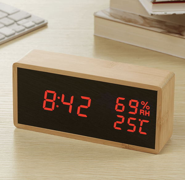 Bamboo Elis Red Clock Canvas