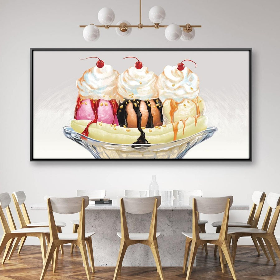 Banana Split Canvas Art Clock Canvas