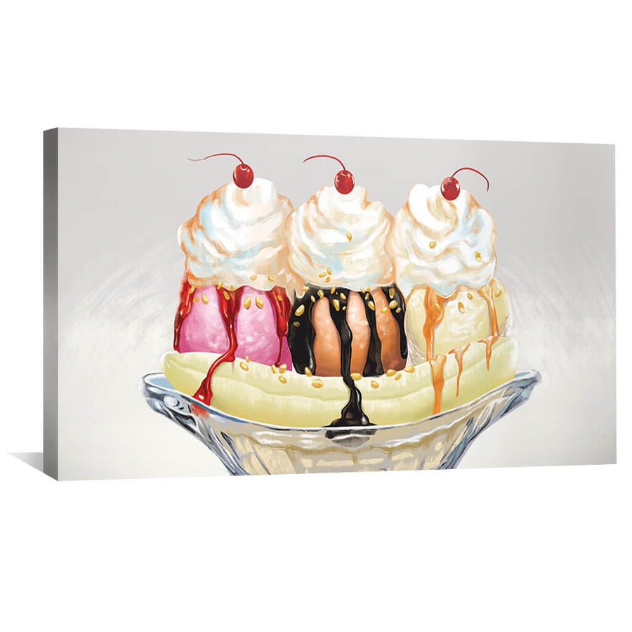 Banana Split Canvas Art Clock Canvas