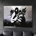 Banksy Angels In Moonlight Canvas Art Clock Canvas