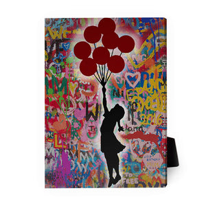 Banksy Balloon Girl Desktop Canvas Desktop Canvas 13 x 18cm Clock Canvas