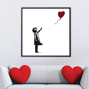 Banksy Balloon Heart Girl Canvas Art Clock Canvas
