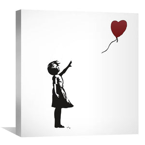 Banksy Balloon Heart Girl Canvas Art 30 x 30cm / Unframed Canvas Print Clock Canvas