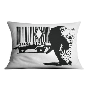 Banksy Barcode Leopard Cushion Cushion 48 x 33cm Clock Canvas