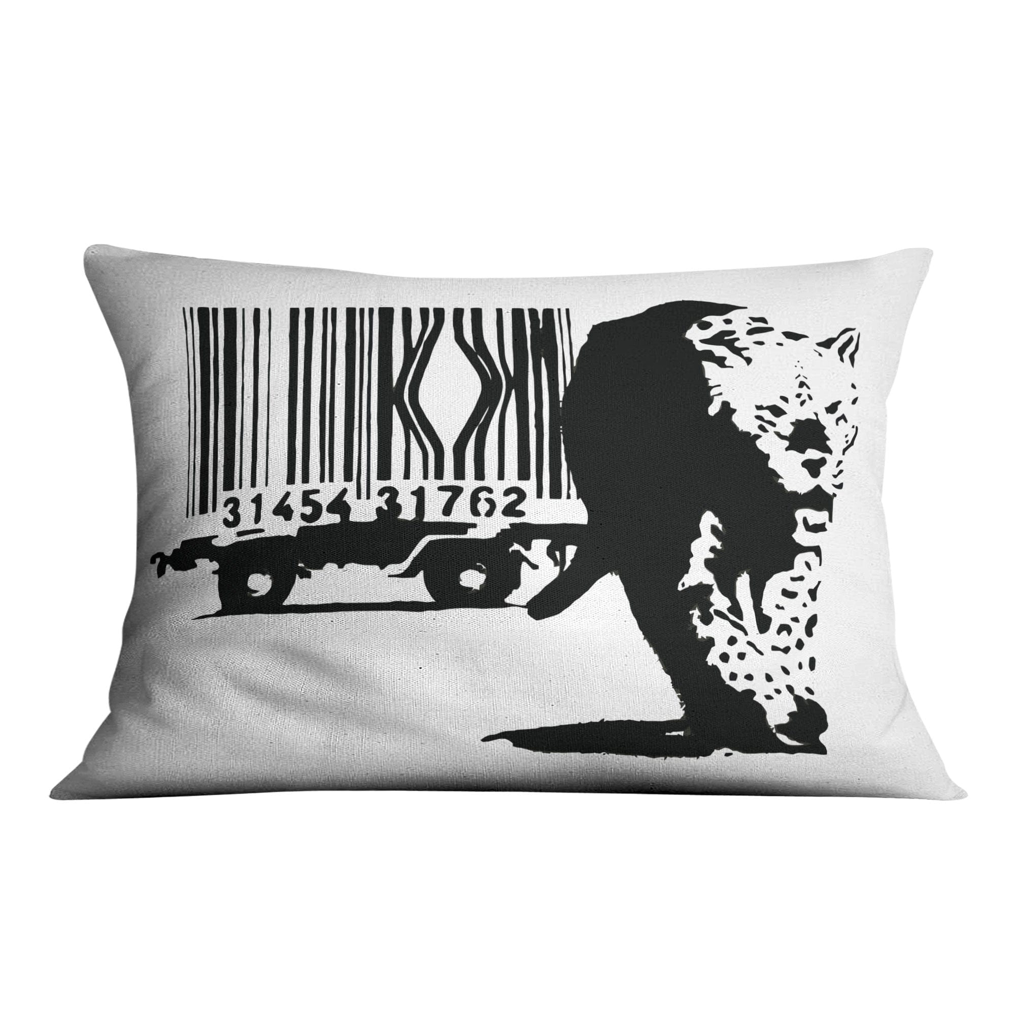 Banksy Barcode Leopard Cushion product thumbnail