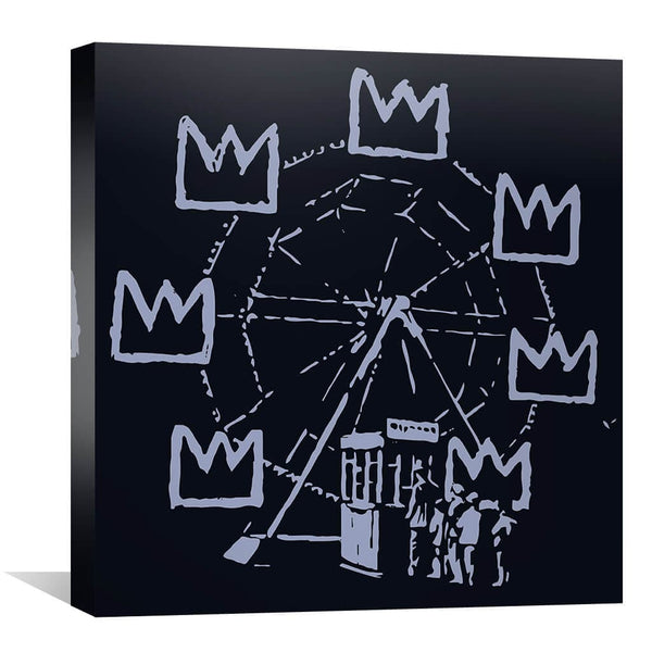 Banksy Basquiat Ferris Wheel Canvas Art 30 x 30cm / Unframed Canvas Print Clock Canvas