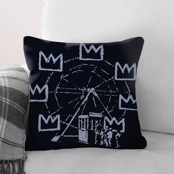 Banksy Basquiat Ferris Wheel Cushion Cushion Cushion Square Clock Canvas