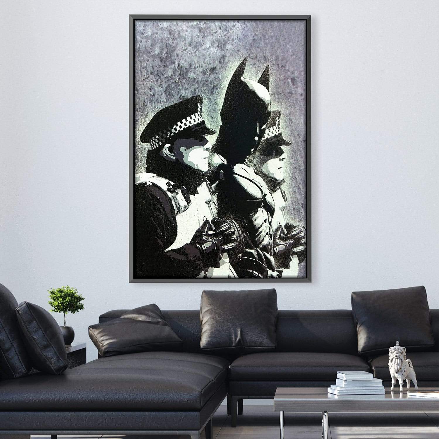 Banksy Batman and the Police Canvas product thumbnail
