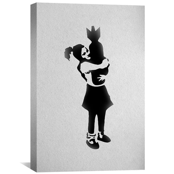 Banksy Bomb Love Canvas Art 30 x 45cm / Unframed Canvas Print Clock Canvas