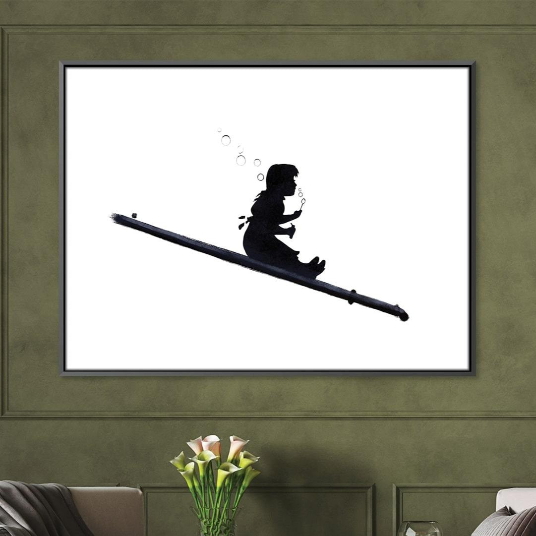 Banksy Bubble Slide Girl Canvas product thumbnail