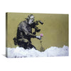 Banksy Cameraman and Flower Canvas Art Clock Canvas