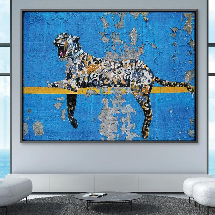 Banksy Cheetah Canvas Art Clock Canvas