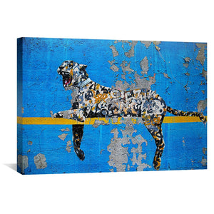 Banksy Cheetah Canvas Art 45 x 30cm / Unframed Canvas Print Clock Canvas