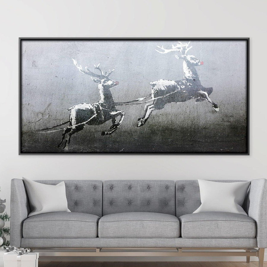 Banksy Christmas Canvas Art Clock Canvas