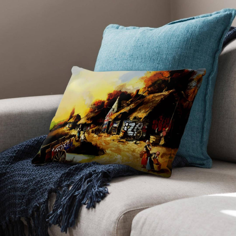 Banksy Countryside Graffiti Cushion Cushion Cushion Landscape Clock Canvas