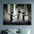 Banksy Dancing TV Heads Canvas Art Clock Canvas