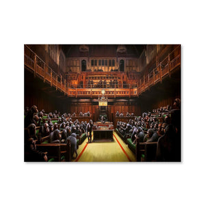 Banksy Devolved Parliament Canvas Art Clock Canvas