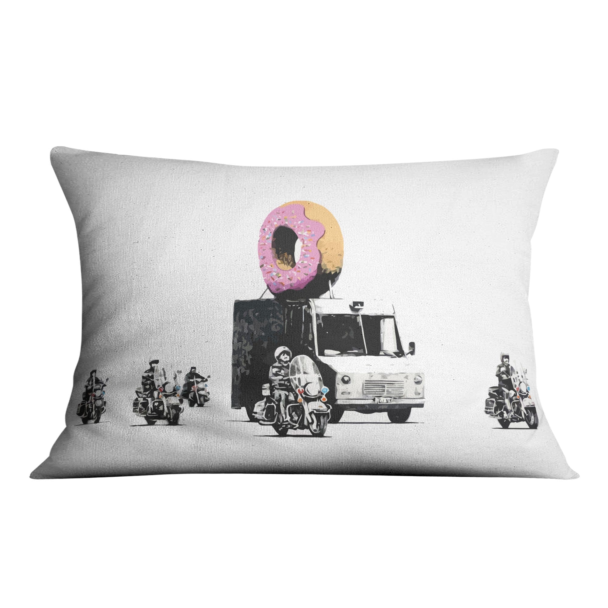 Banksy Doughnut Police Escort Cushion 48 x 33cm product thumbnail