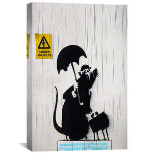 Banksy English Rat Portrait Canvas Art 30 x 45cm / Unframed Canvas Print Clock Canvas