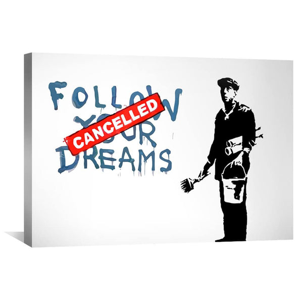 Banksy Follow Your Dreams Canvas Art Clock Canvas