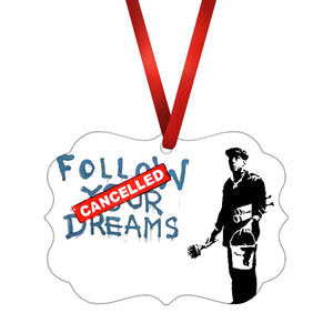 Banksy Follow Your Dreams Ornament Christmas Ornament Victorian 10.8 x 8cm Clock Canvas