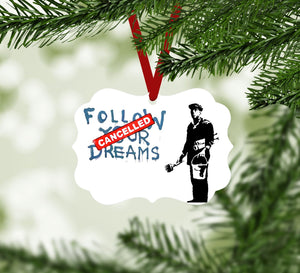 Banksy Follow Your Dreams Ornament Christmas Ornament Victorian 10.8 x 8cm Clock Canvas