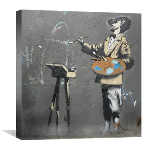 Banksy French Painter Canvas Art Clock Canvas