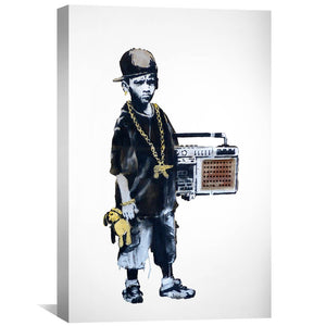 Banksy Gangster Boy Canvas Art Clock Canvas