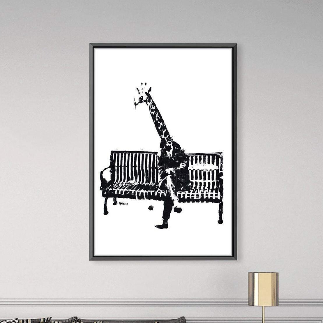 Banksy Giraffe on a Bench Canvas product thumbnail