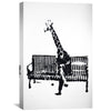 Banksy Giraffe on a Bench Canvas Art 30 x 45cm / Unframed Canvas Print Clock Canvas
