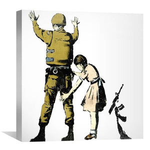 Banksy Girl And Soldier Canvas Art Clock Canvas