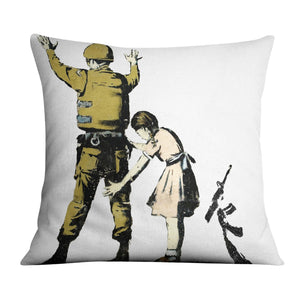 Banksy Girl And Soldier Cushion Cushion Cushion Square Clock Canvas