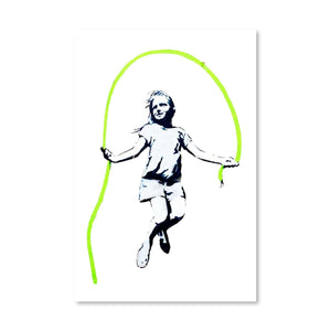 Banksy Girl With Skipping Rope Canvas Art Clock Canvas