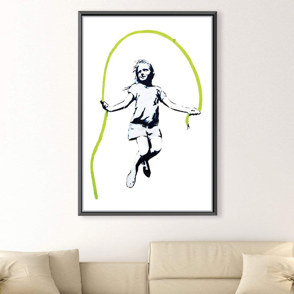 Banksy Girl With Skipping Rope Canvas Art Clock Canvas