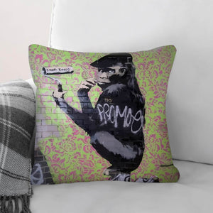 Banksy Gorilla Artist Cushion Cushion Cushion Square Clock Canvas