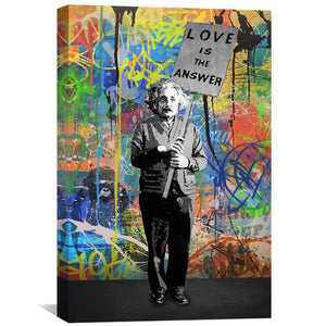 Banksy Graffiti Einstein Canvas Art Clock Canvas