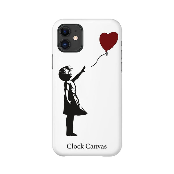 Banksy Heart Balloon Girl Collectors Phone Case Phone Case Apple iPhone 11 / N/A / N/A Clock Canvas