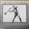Banksy Javelin Thrower Canvas Art Clock Canvas