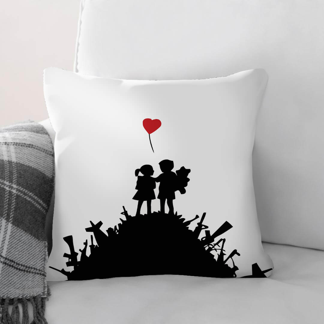Banksy Kids On Gun Hill Cushion Cushion Cushion Square Clock Canvas