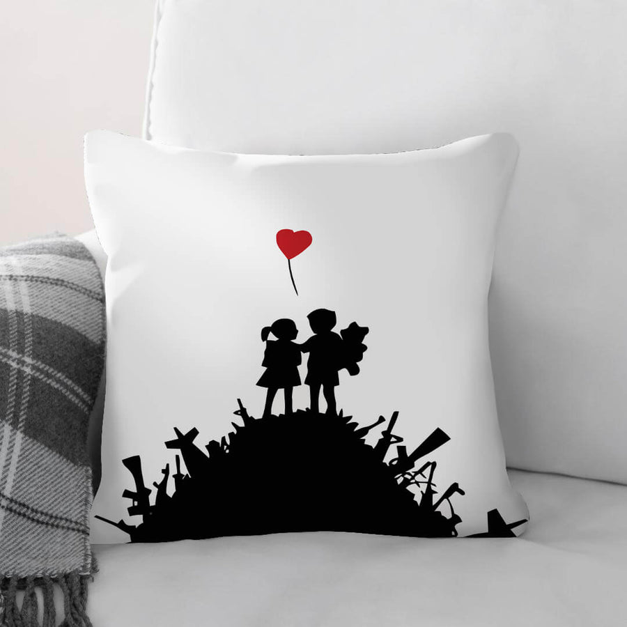 Banksy Kids On Gun Hill Cushion Cushion Cushion Square Clock Canvas