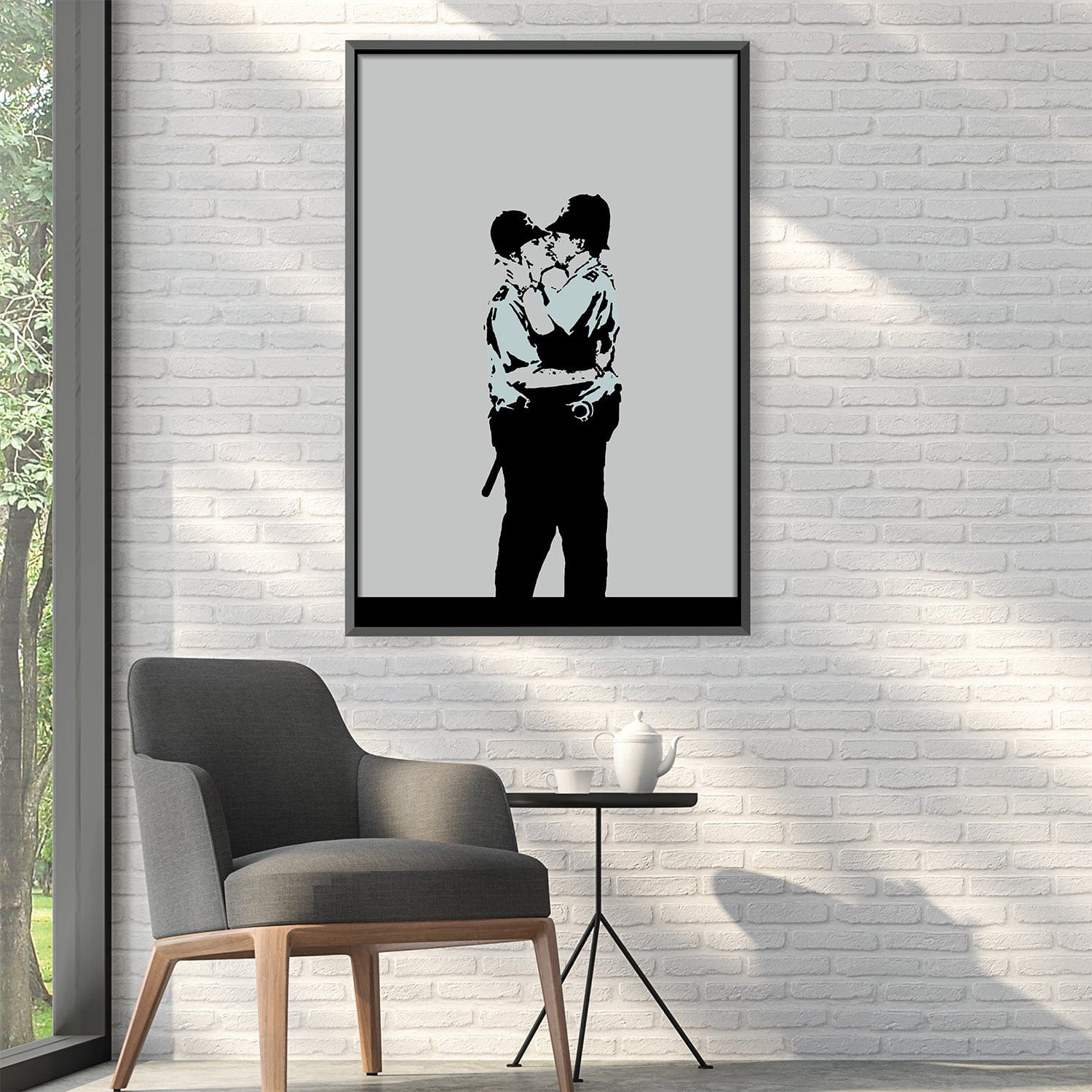 Banksy Kissing Coppers Canvas product thumbnail