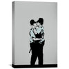 Banksy Kissing Coppers Canvas Art 30 x 45cm / Unframed Canvas Print Clock Canvas